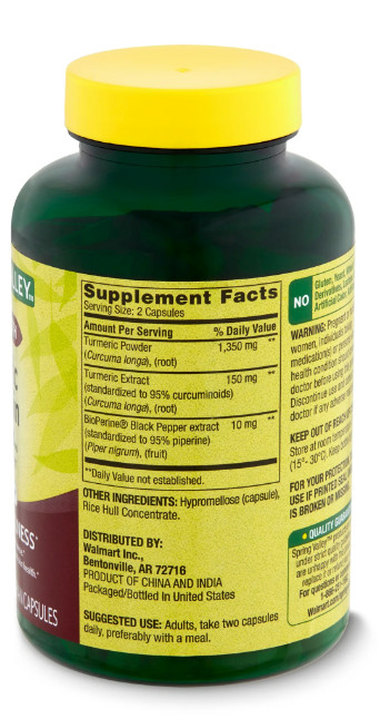 Spring Valley Ultra Strength Turmeric Curcumin Dietary Supplement 1,500 mg 90 Ct