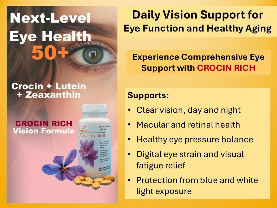 CROCIN RICH – For Visual, Macular and Eye Health – 60ct/bottle for 2 months