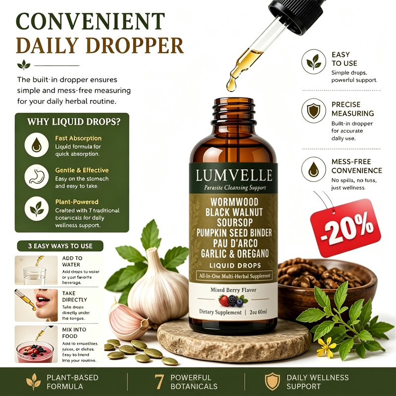 2PC LUMVELLE Wild Harvested Wormwood Herbal Liquid Botanical Supplement Drops