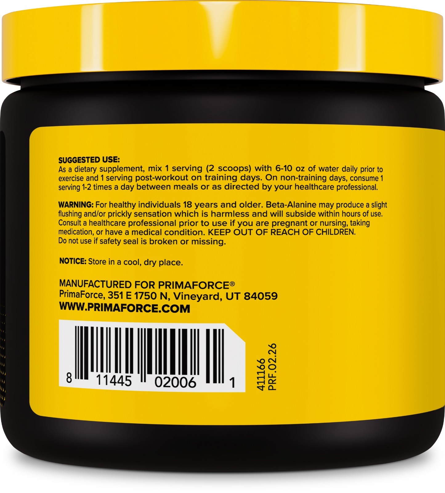 PrimaForce Beta Alanine Powder, Unflavored, 200 Grams