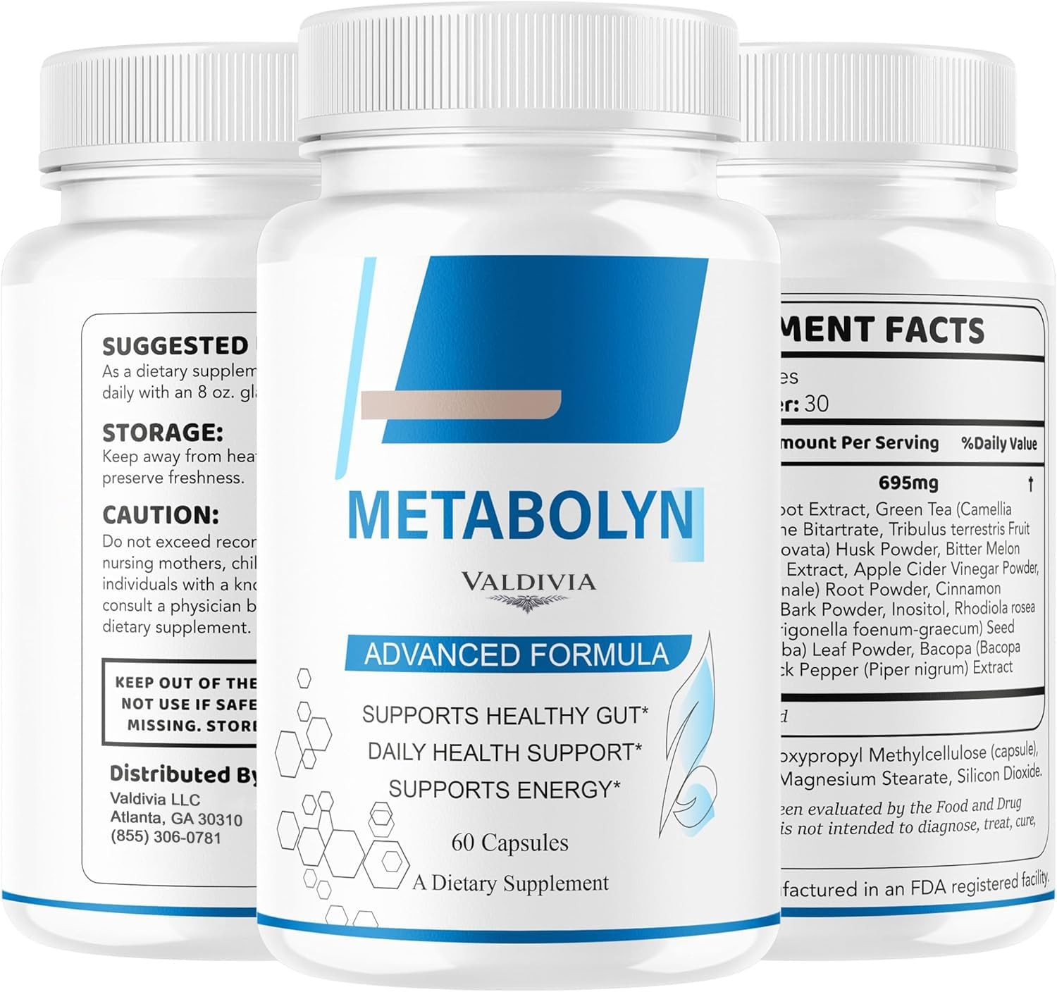 Metabolyn Weight Loss Metabolism Support Supplement Capsules 5 Pack 300Ct