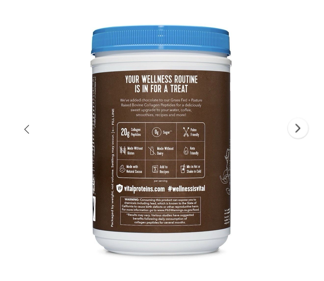 Vital Proteins Collagen Peptides Powder Chocolate 2 lb Keto Paleo Friendly
