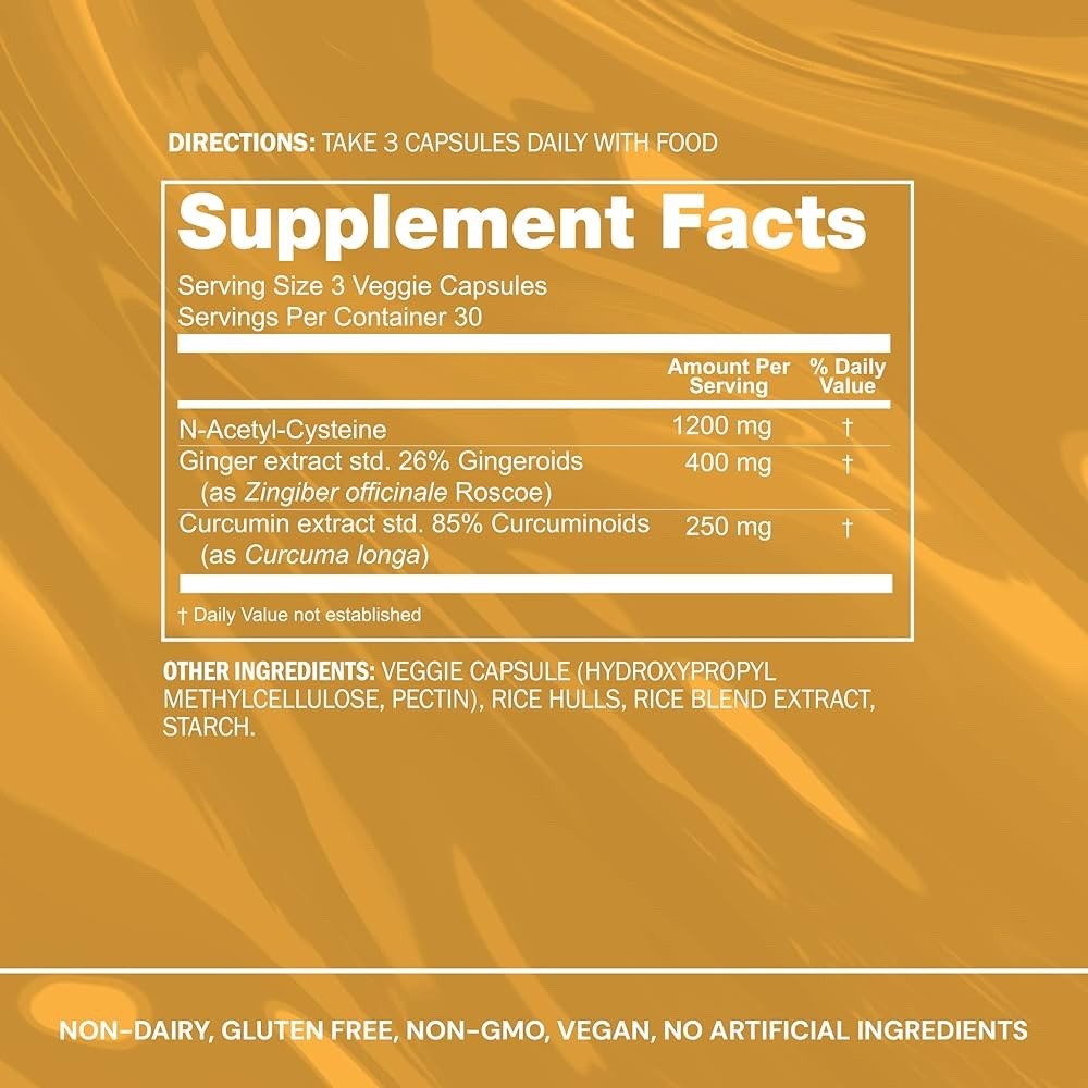 Blueprint Bryan Johnson NAC Ginger Curcumin 90 Veg Caps EXP 01/27