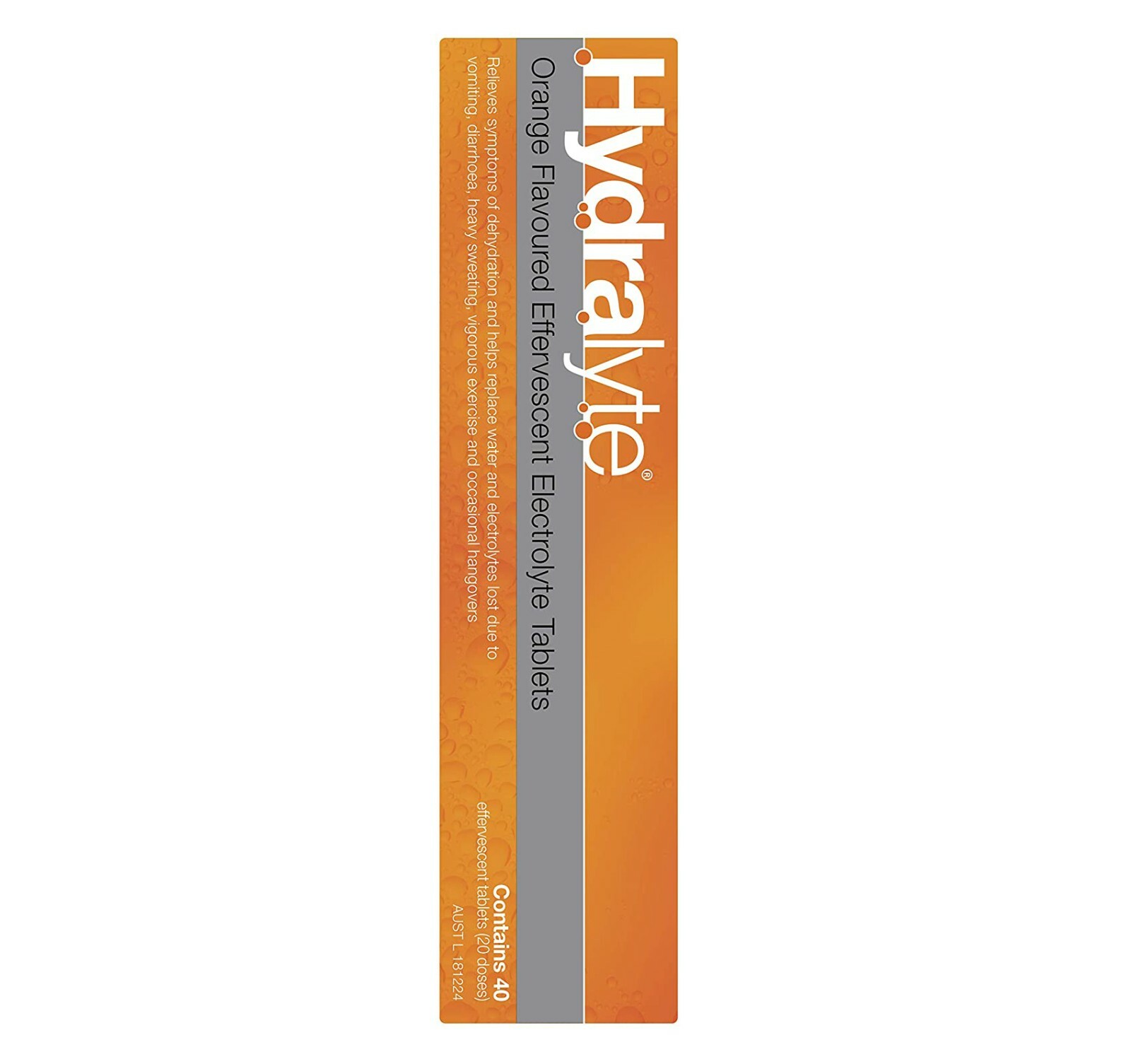 2 x Hydralyte Effervescent Electrolyte Orange Flavor For Dehydration 40 Tablets