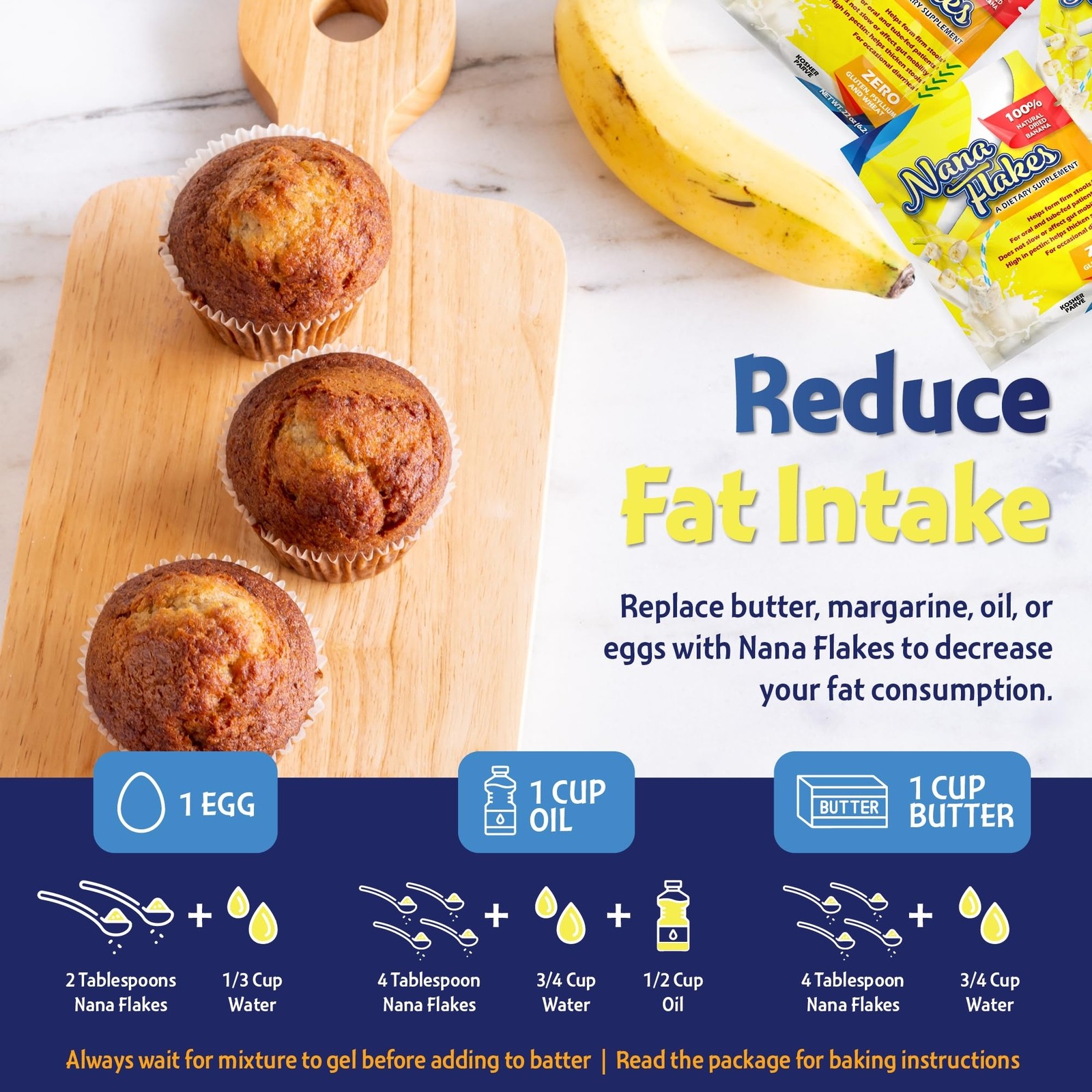 Nana Flakes 100% Pure Dried Banana No Sugar Single Serve 22 Oz 25 Packets