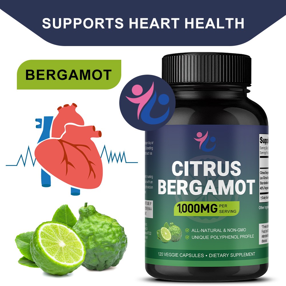 Citrus Bergamot Supplement for Heart Cholesterol Healthy,5:1 Extract,120Capsules