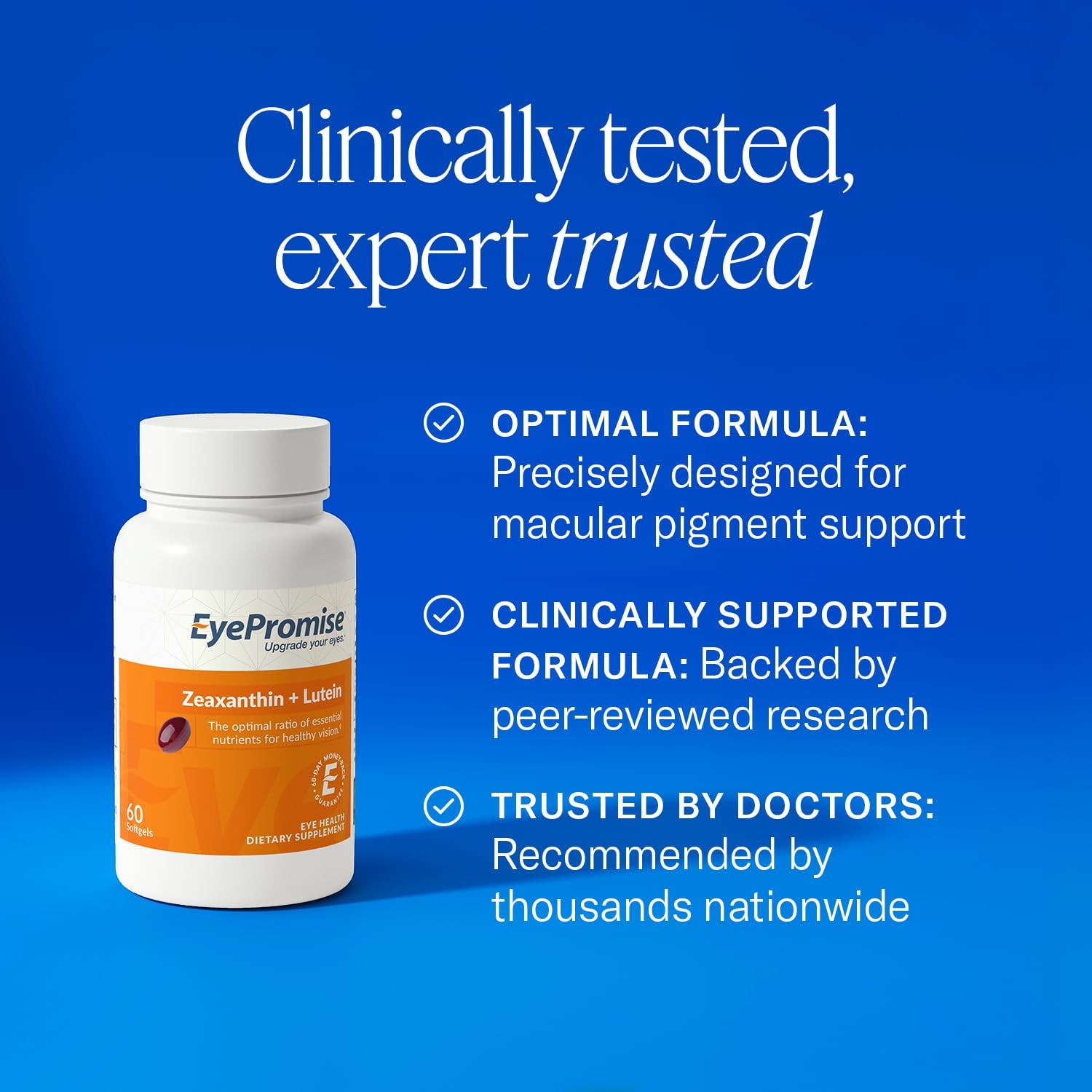 EyePromise Zeaxanthin + Lutein Eye Vitamin – 60 Softgels 60 Count (Pack of 1)