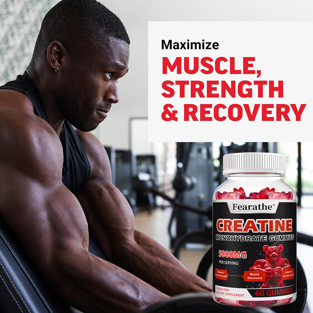 5000mg Creatine Monohydrate Gummies, Sugar Free Muscle Strength & Recovery,60 CT