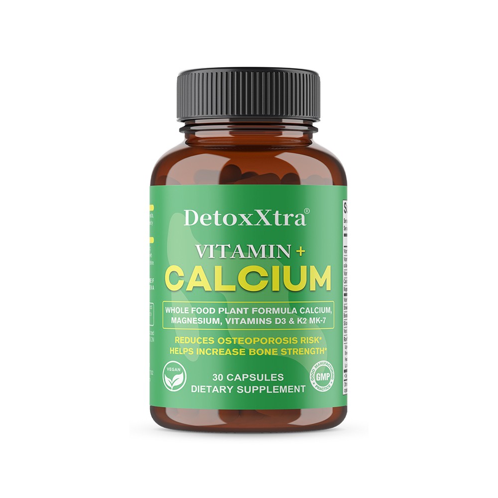 Plant Calcium Supplement-With VitaminD3,K2 for Strong Bones&Joint 30/60/120 Caps