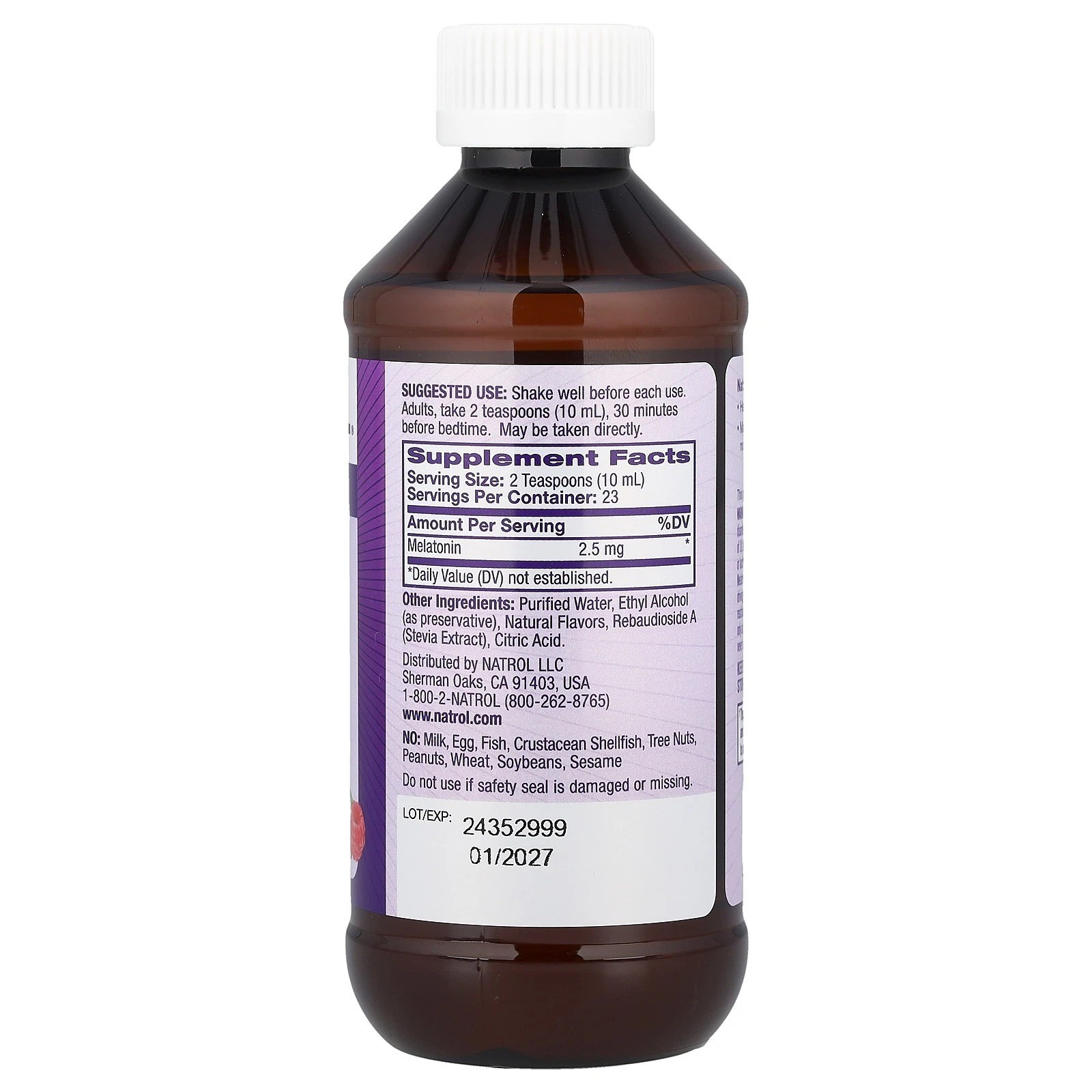 Natrol Liquid Melatonin Sleep (2.5mg) Berry 8 fl.oz (Pack of 2) EXP: 01/27