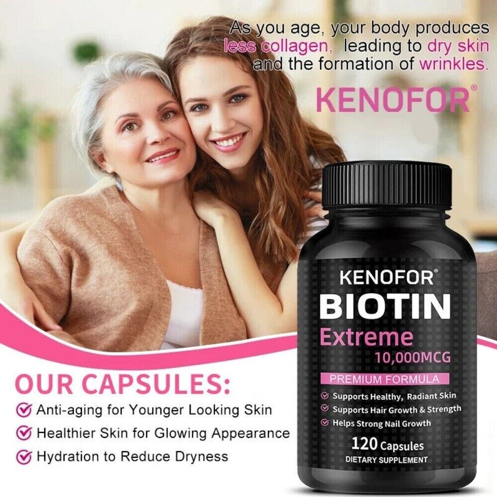 Biotin 10,000 mcg Maximum Strength Capsules 120 Capsules Supplement*