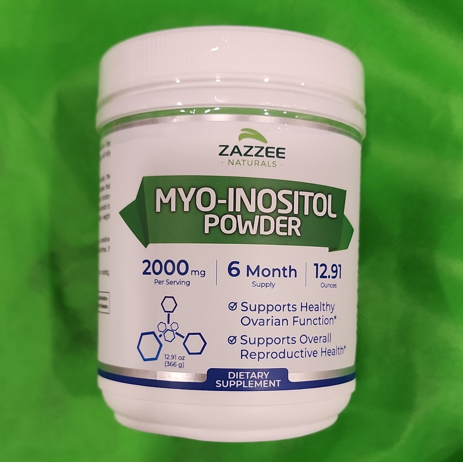 Zazzee Naturals Myo-Inositol Powder 2000mg 12.91 oz Non-GMO Vegan Made in USA