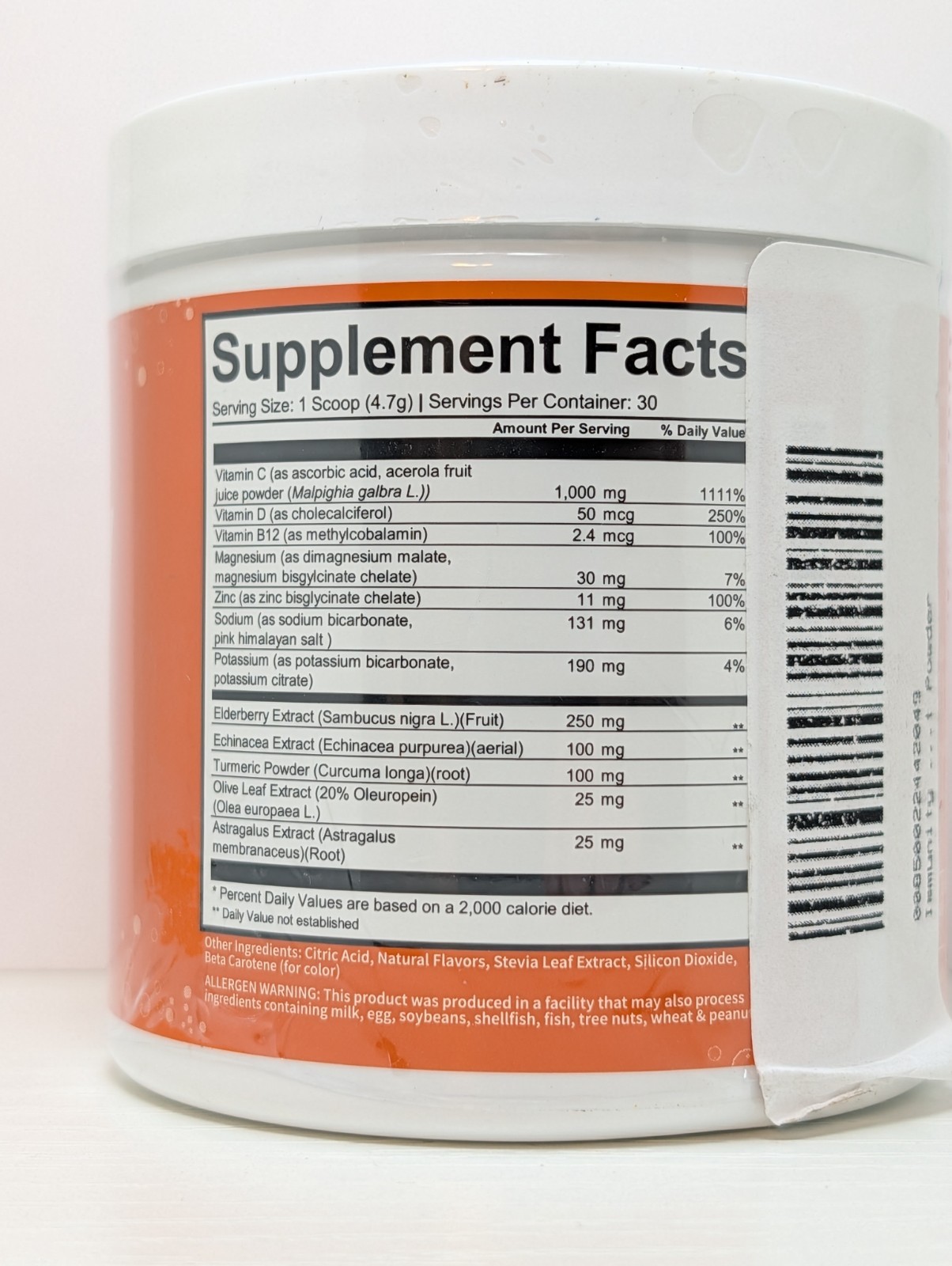 GoBiotix Immunity Fizz Wellness Booster ORANGE 30 Servings Exp 10/27