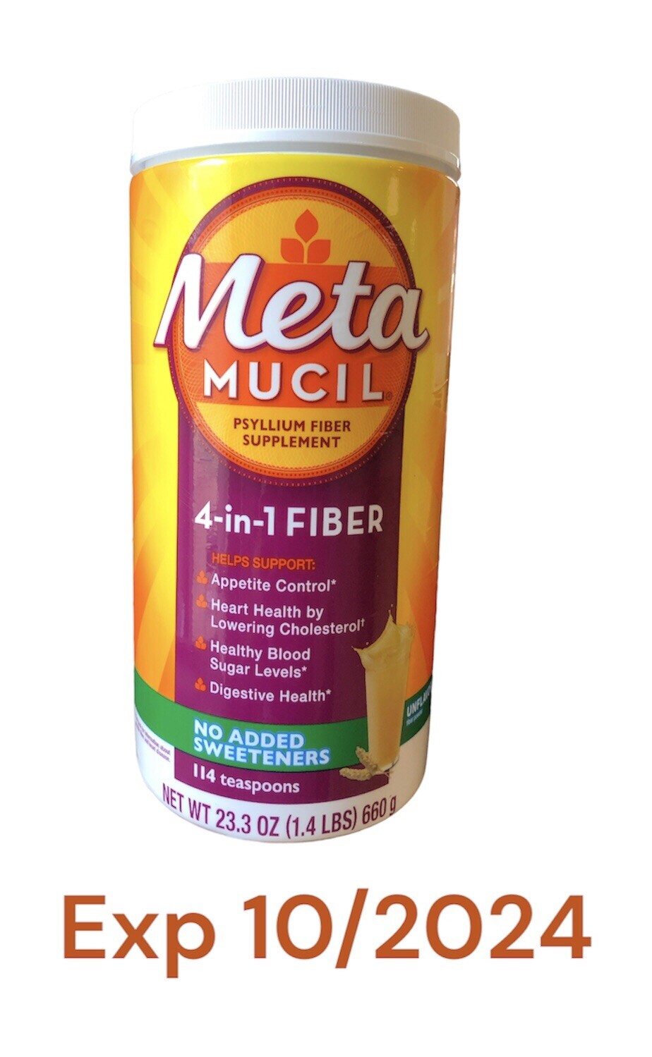 Metamucil Fiber Supplement Original Smooth Powder no added sweeteners 23.3oz