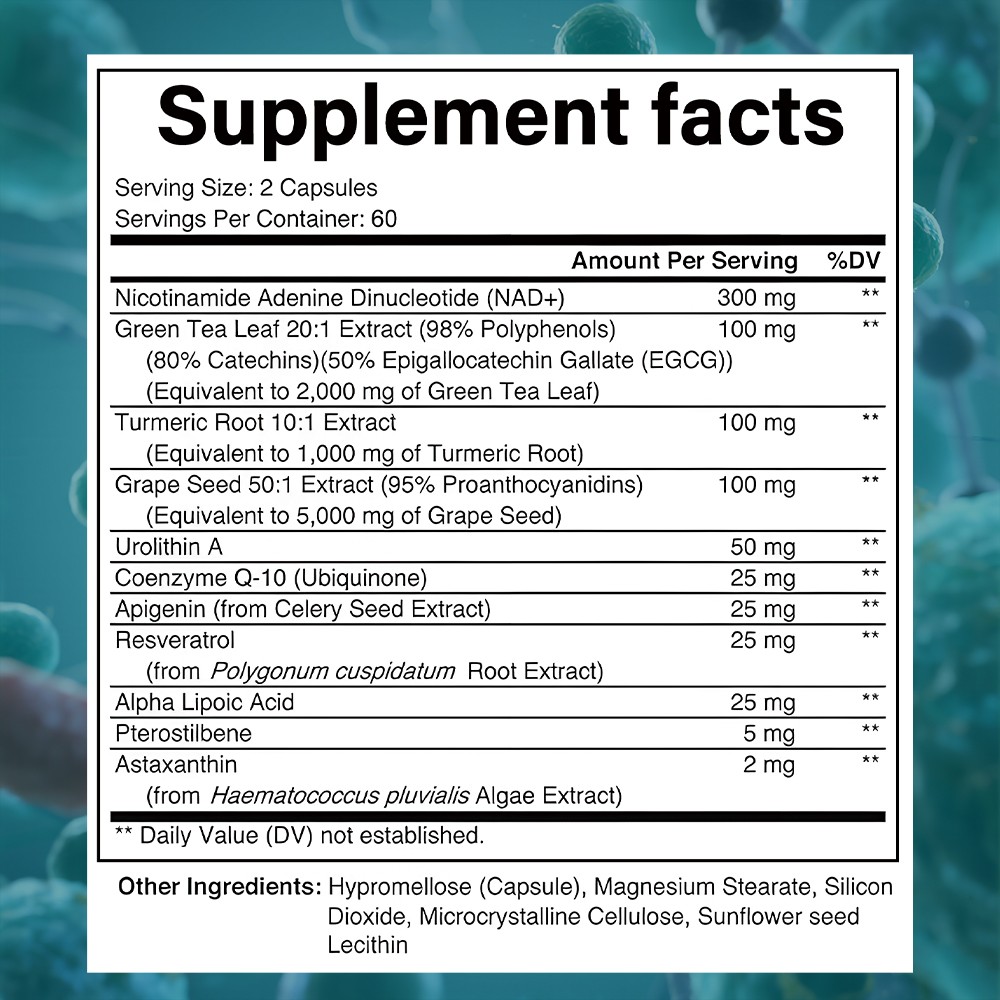 Amino 300mg Complex | Cellular Energy & Anti-Aging Support 30/60/120 Caps