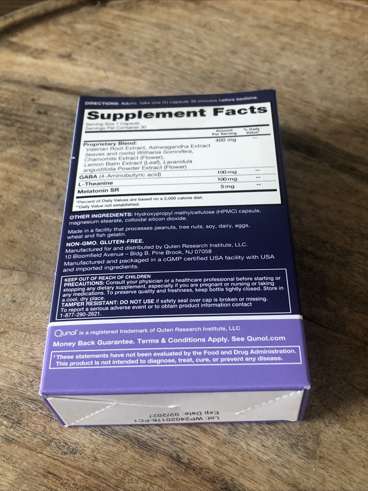 Qunol Sleep Support Complex 5:1 Time Release Melatonin 30ct Exp 2/27