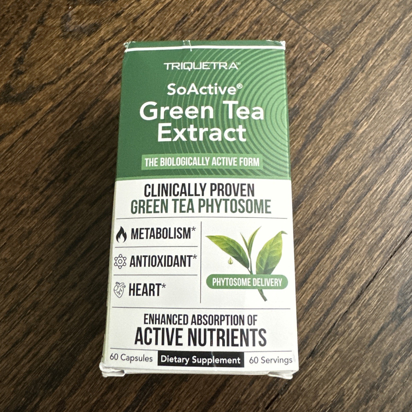 Green Tea Extract Triquetra Dietary Supplement 60ct Heart Metabolism Antioxidant