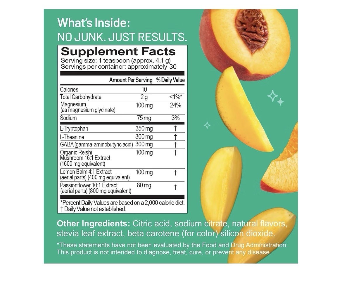 Third Nature Calm Drink Mix Powder Peach Mango 30 Servings BRAND NEW SEALED12/27