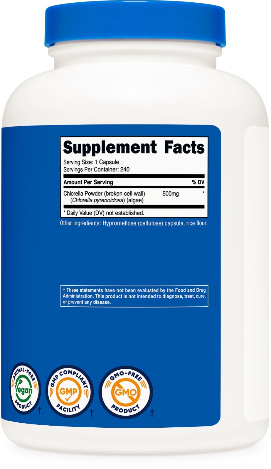 Nutricost Chlorella Capsules 500mg, 240 Vegetarian Caps – Non-GMO & Gluten Free