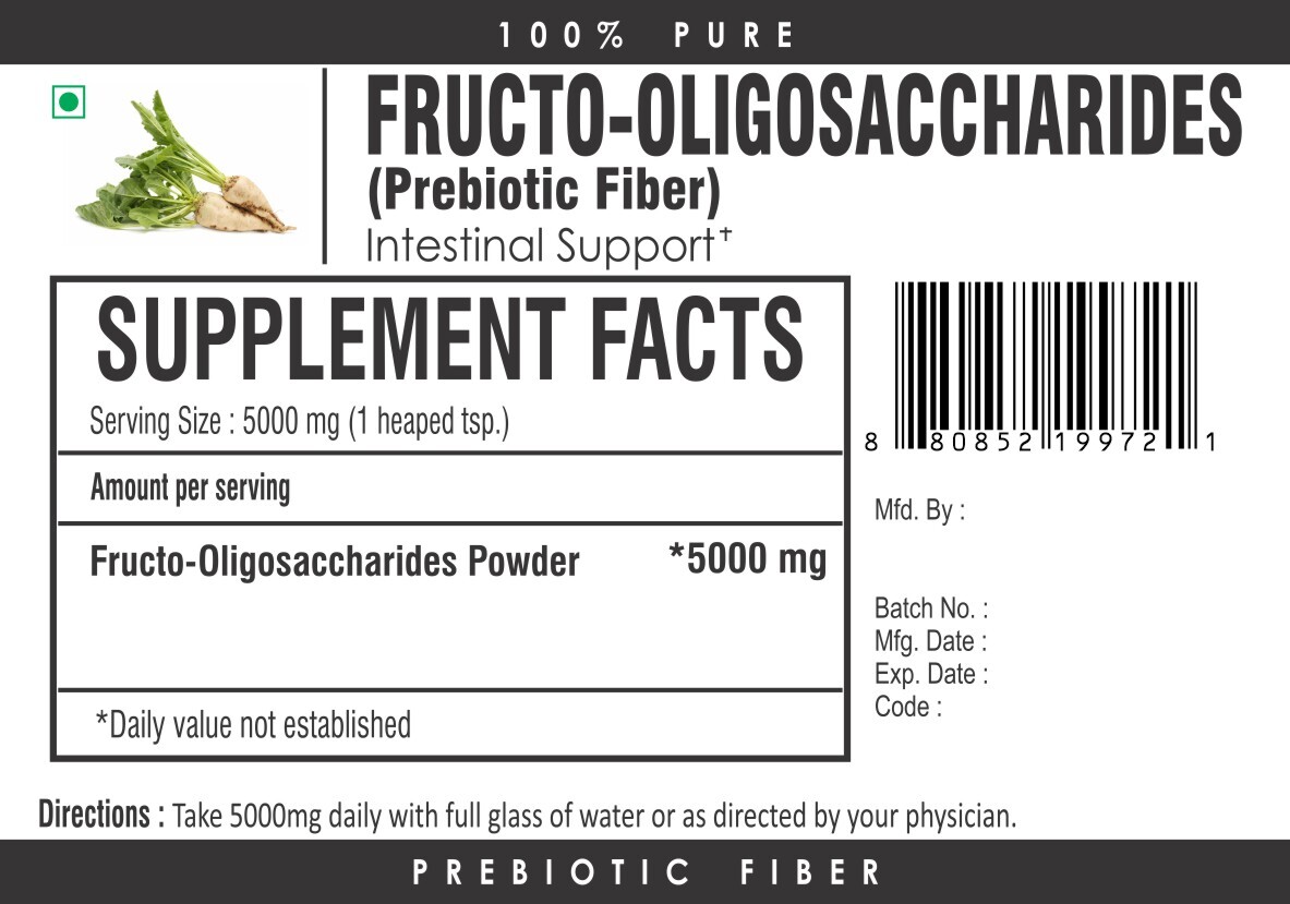 Inulin Powder Prebiotic Fiber Natural Fructo-Oligosaccharide (FOS) Chicory Roots
