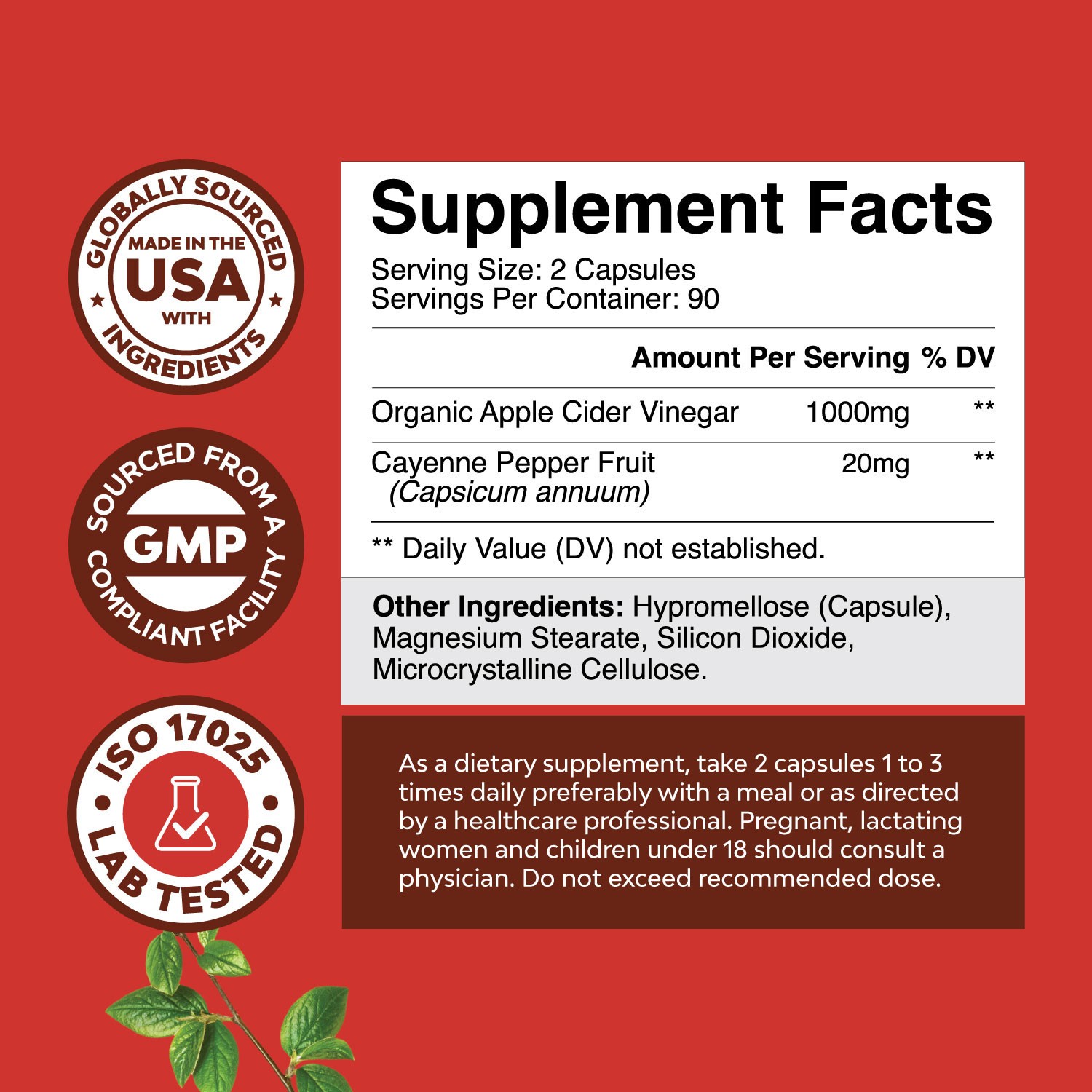 Cleansing Apple Cider Vinegar Capsules – Detox Pills for Gut and Digestion 180ct