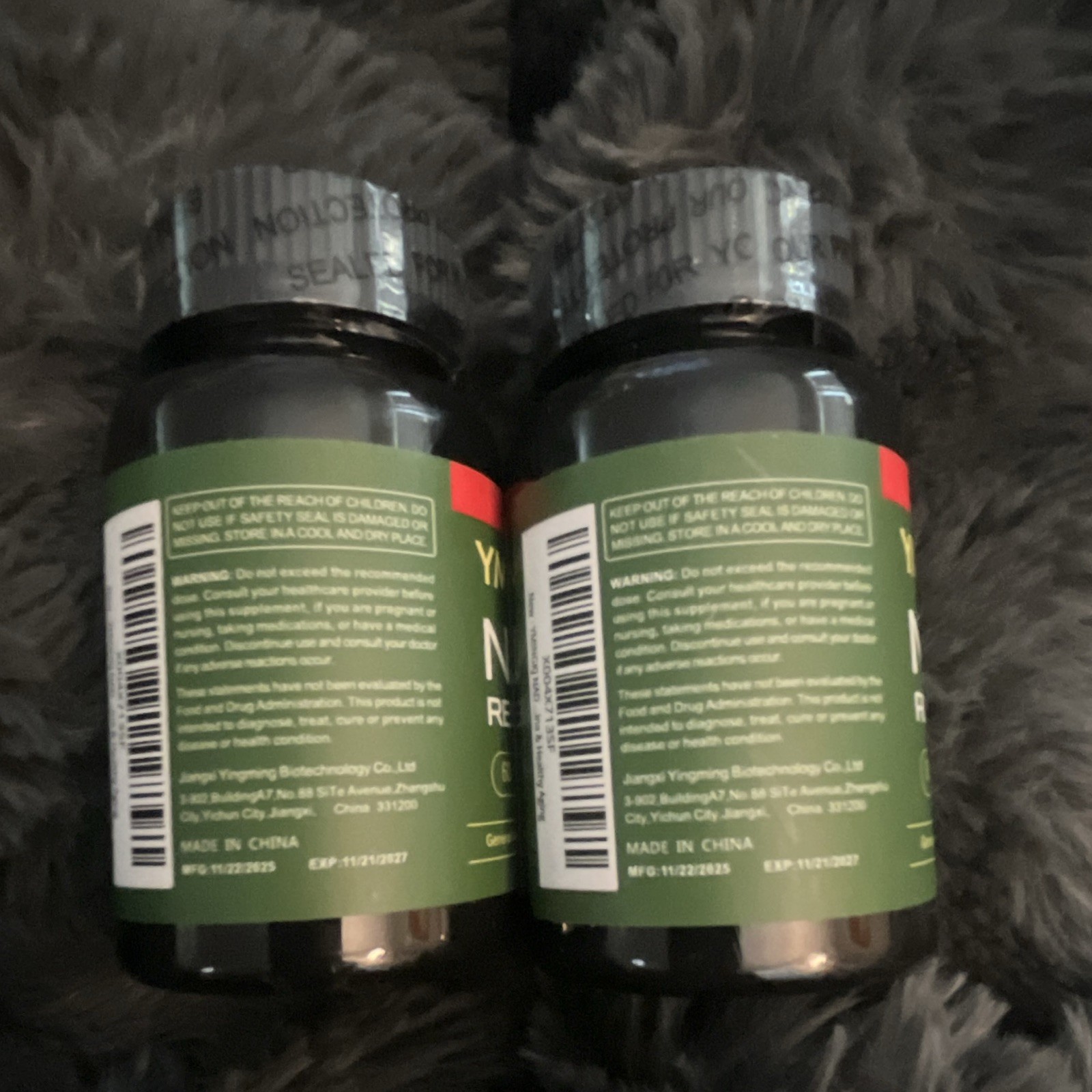 YMINGKJ NAD+ + Trans-Resveratrol Extra Strength 1250mg 60 Veg Capsules 2 bottles