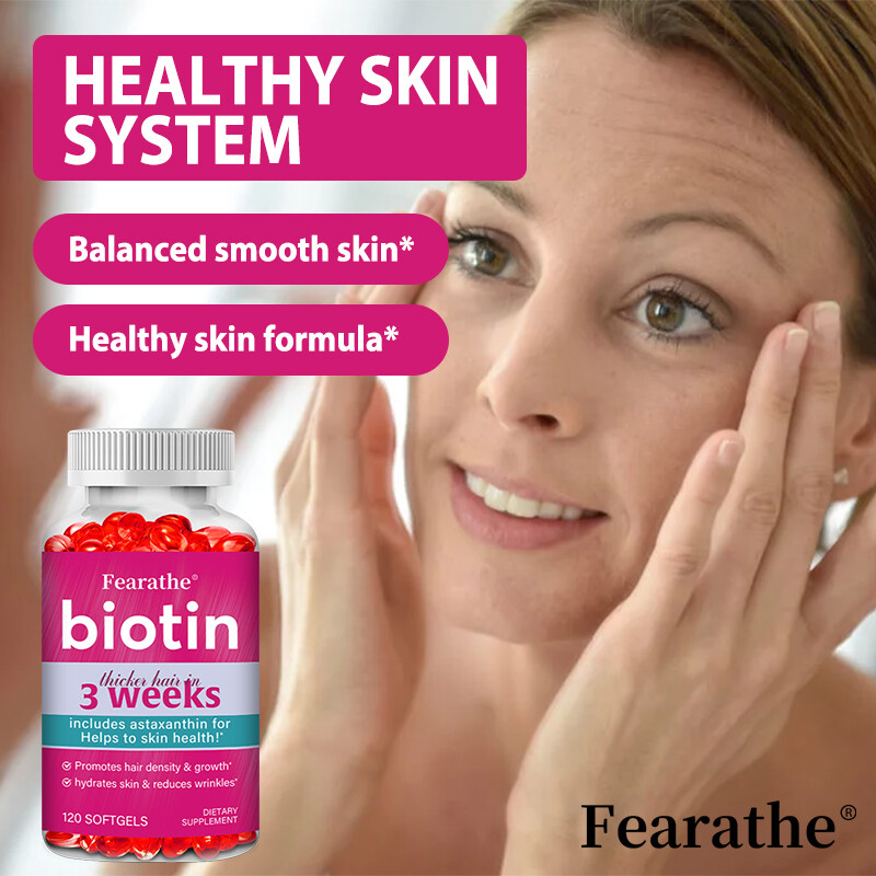 Thicker Hair in 3 Weeks – Biotin w/ Astaxanthin – Hair, Skin & Nails Health