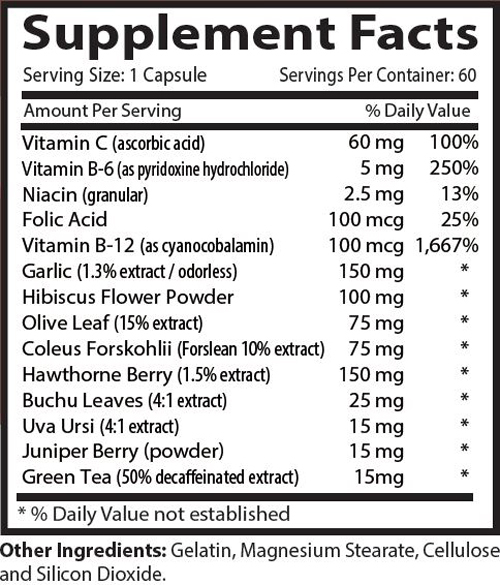 Blood Pressure Support 820mg – Maintaining Proper Water Balance Capsules 3B