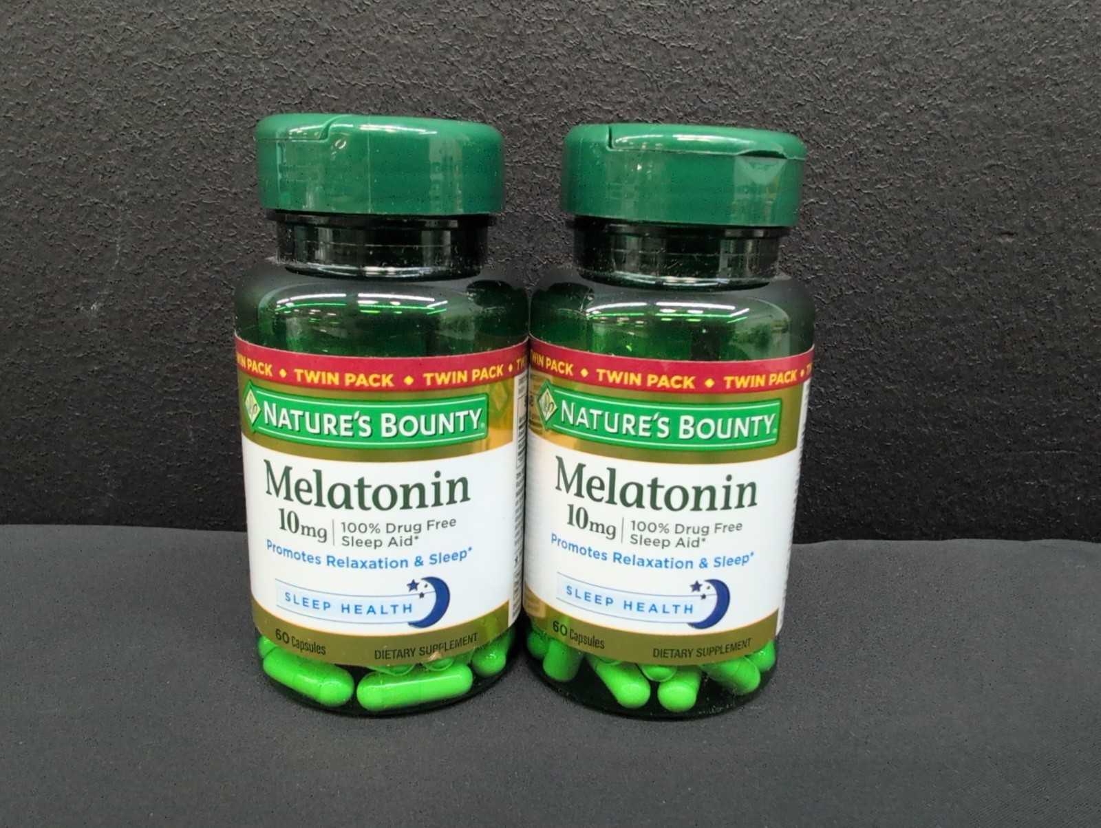 Nature Bounty Melatonin 10mg Capsules For Sleep Health 60 Ct EXP 09/2026 2 Pack