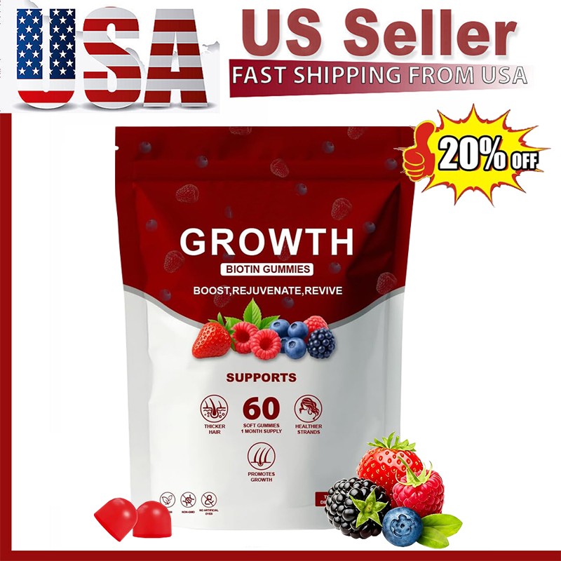 Hair Growth Gummies – Biotin Vitamins Plant Extracts, Supports Health