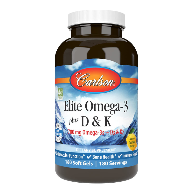 Carlson – Elite Omega-3 Plus D K 700 Mg Omega-3S D3 K2 Function Bone Health