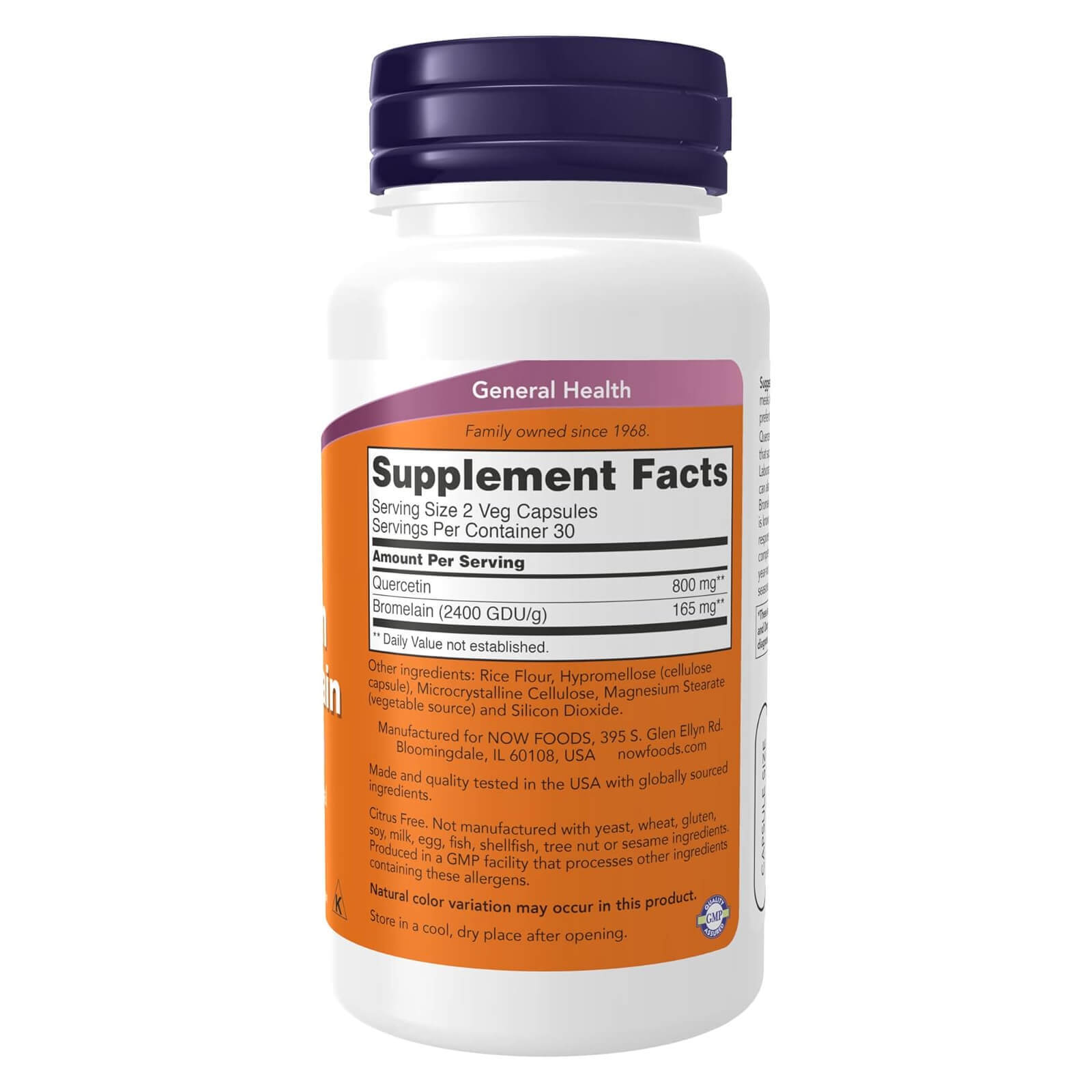 NOW Quercetin with Bromelain – 60 Veg Cap, Balanced Healthy Season Immune System