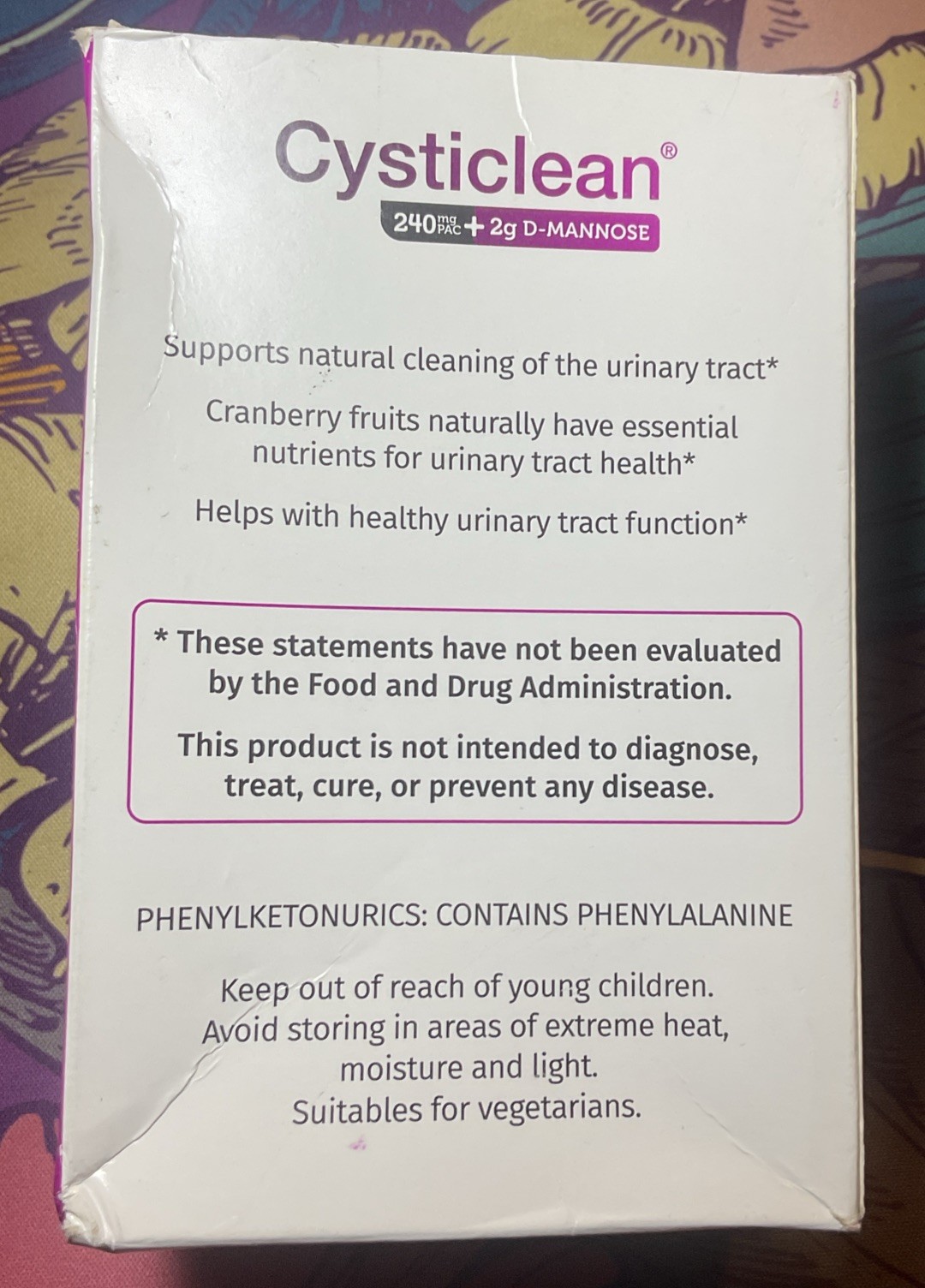 Cysticlean 240mg PAC + D-Mannose 30 Sachets Urinary Support Exp 07/2027