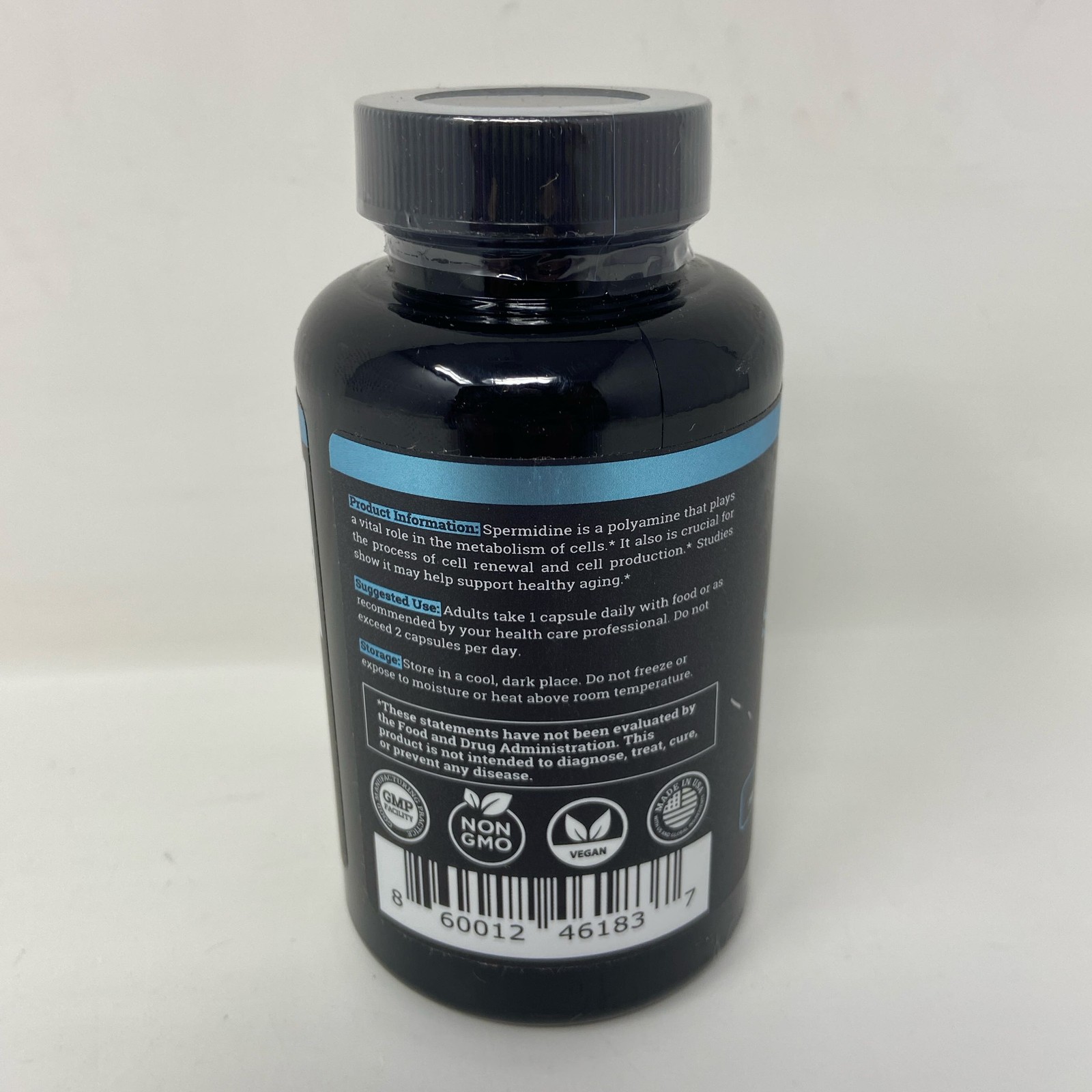 Black Forest Spermidine Supplement – 1440mg, Non GMO, Vegan – 120 Capsules