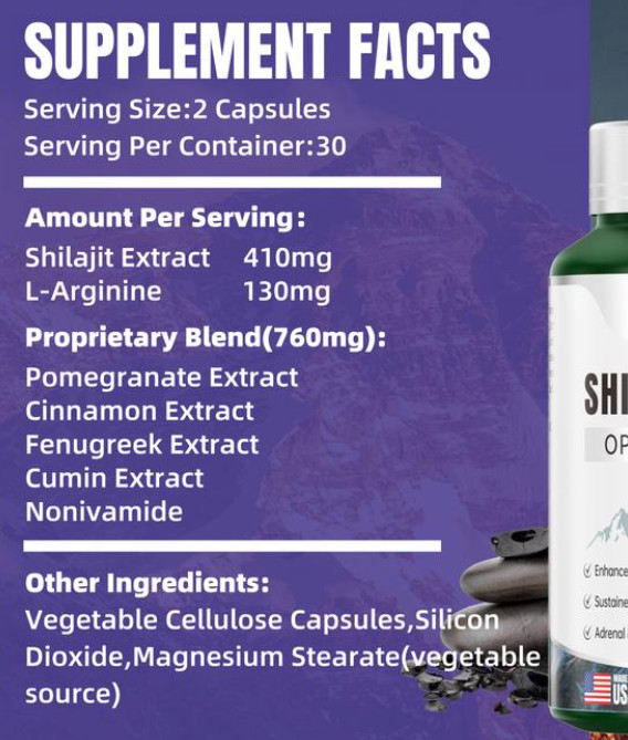 2-Pack Shilajit Ultra – Himalayan Natural Mineral Wellness Support – 120 Count