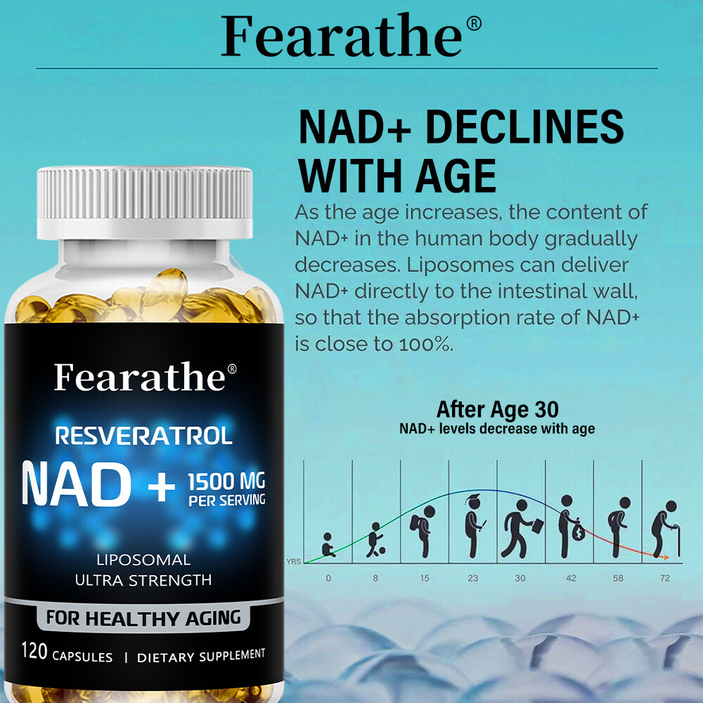 NAD+ Resveratrol Capsules, Boosts Energy Levels And Brain Function