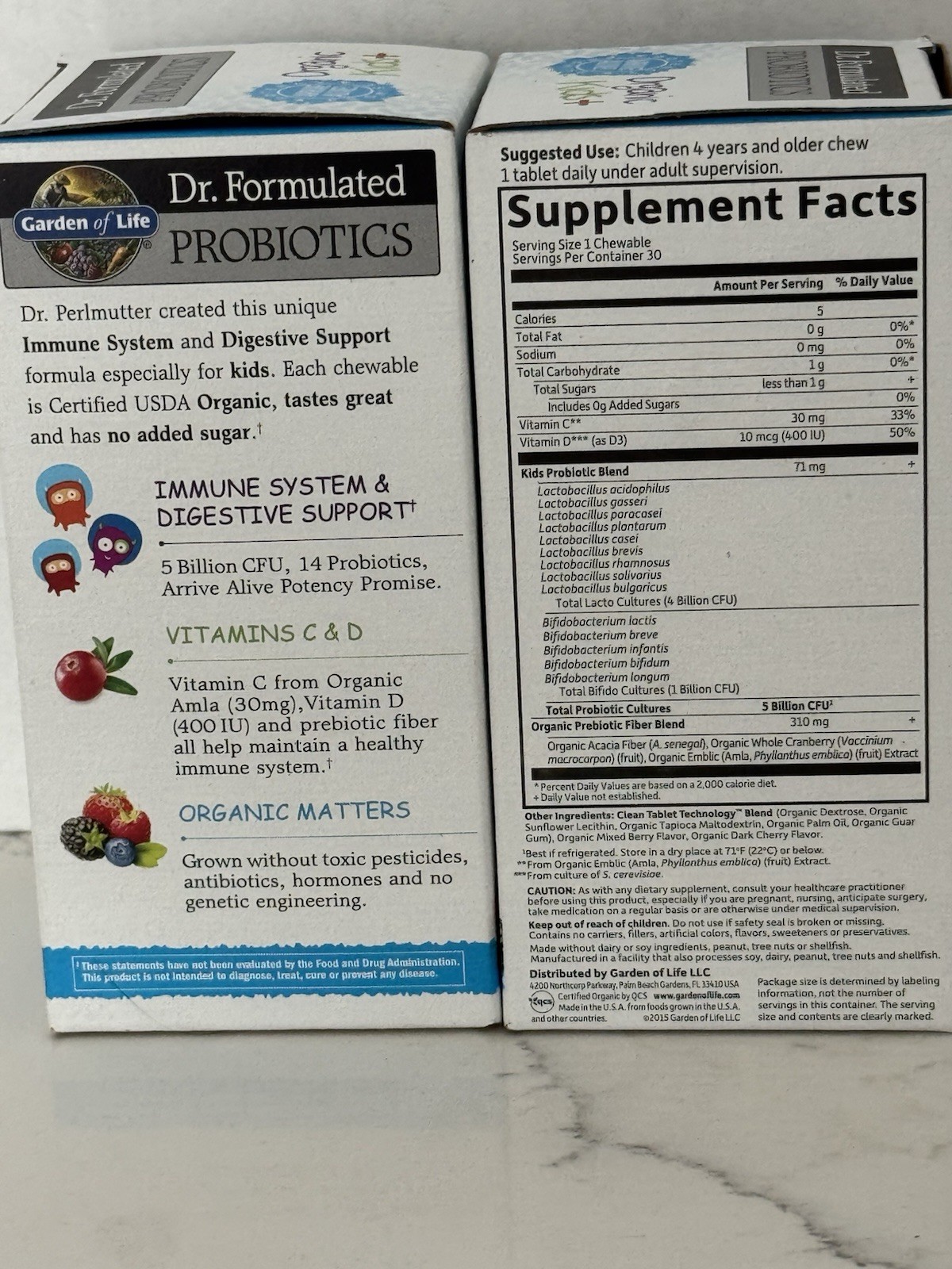 30*Garden of Life Dr. Formulated Probiotic Organic Kids+ 5 Billion CFU 14Strains