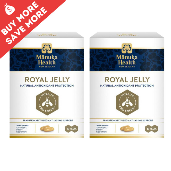 2 x Manuka Health Royal Jelly 365 Capsules Immune Support Natural Antioxidant NZ