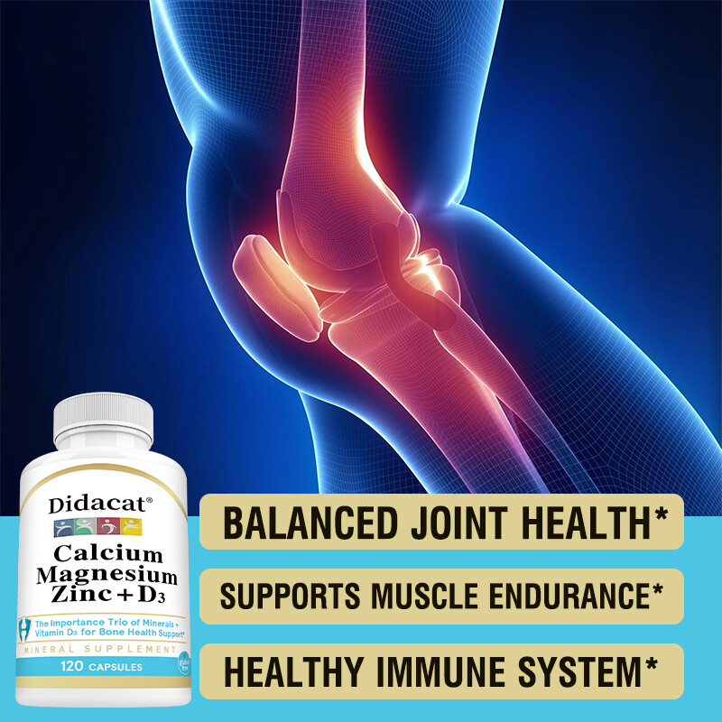 Magnesium Zinc Calcium Vitamin D3 Capsules For Bone Muscle Immune Health