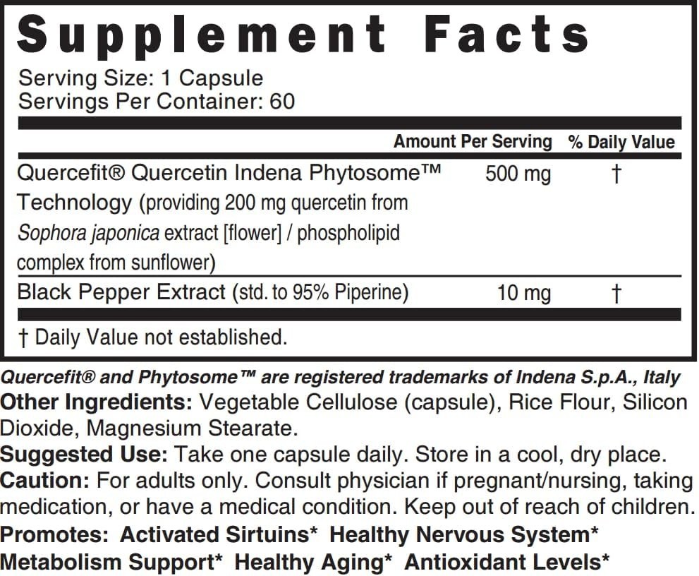 Nutri By Nature’s Fusions Quercetin Dietary Supplement 500 mg 60 Caps Exp. 07/26