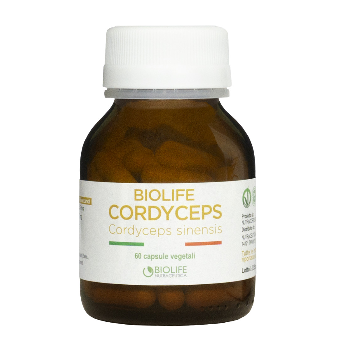 Biolife Cordyceps | 60 cap da 500mg | Cordyceps sinesis Made in Italy | VEGANOK