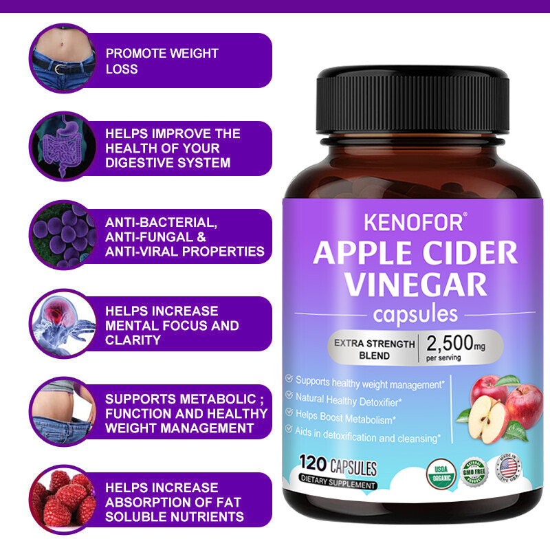 Apple Cider Vinegar Capsules, Extra Strength Blend, 2500 Mg Per Serving