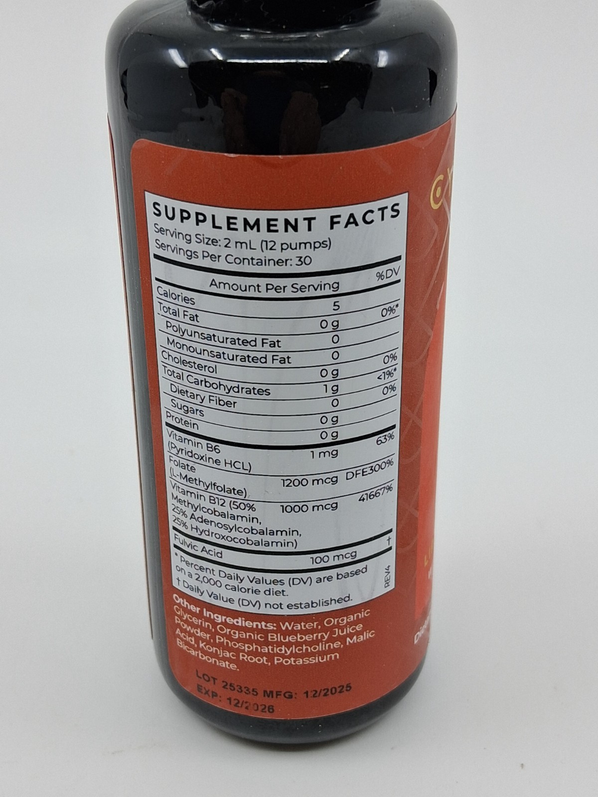 Cymbiotika B12+B6 Liposomal Delivery – Wild Berry 60 ml EXP 12/2026