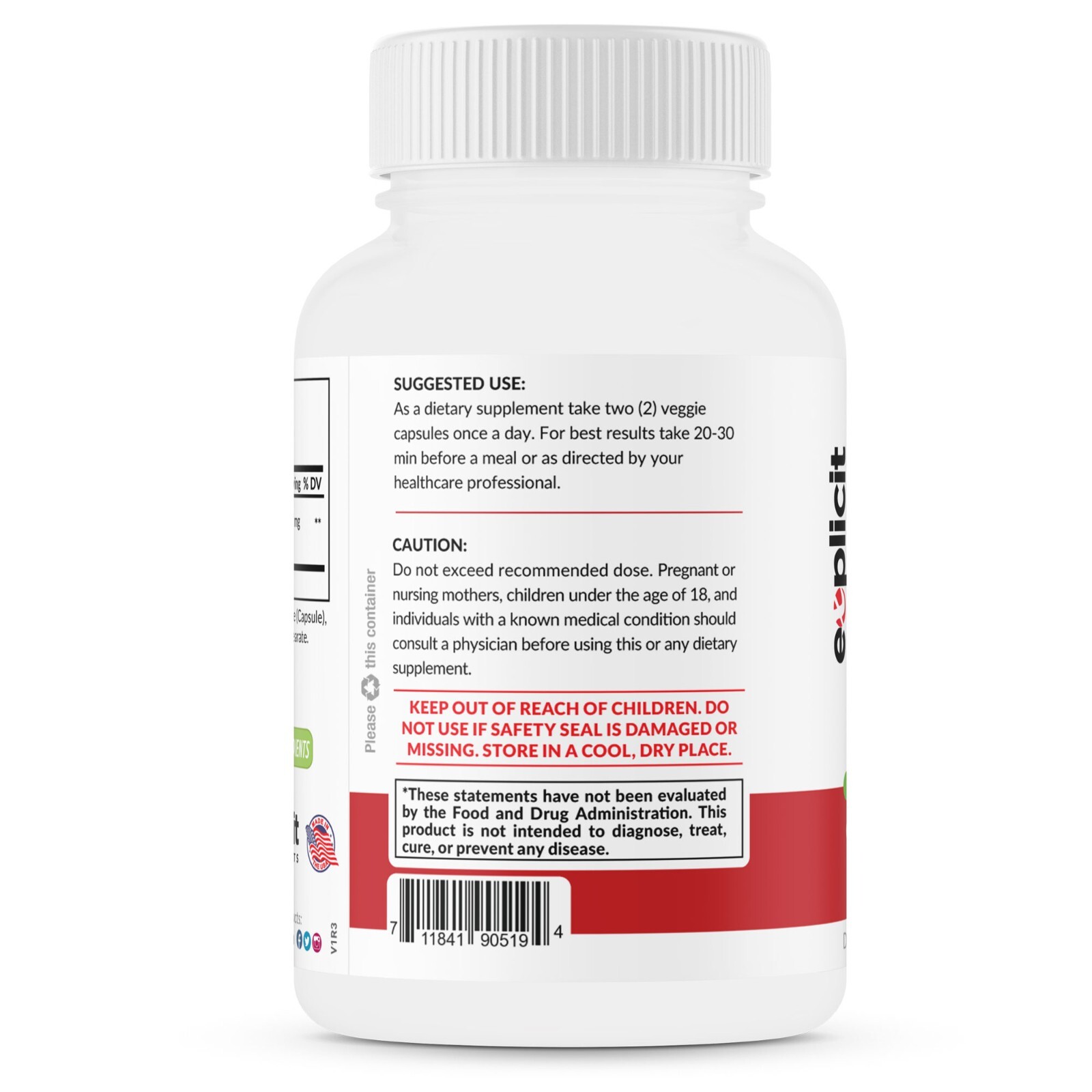 All Natural Berberine HCl – 1200mg Max Strength – Supports Glucose Metabolism