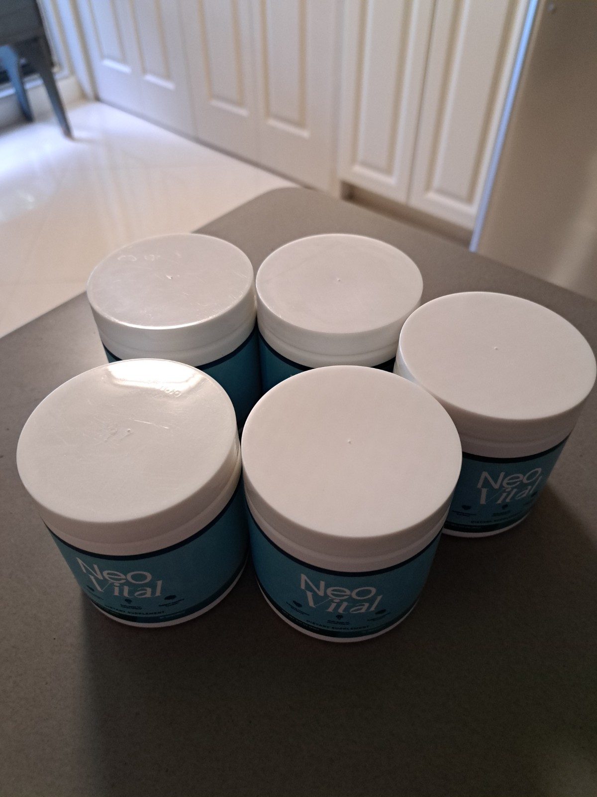 NeoVital Dietary Supplement Powder 8 oz Natural Flavor-5 Jars Exp 03/2029