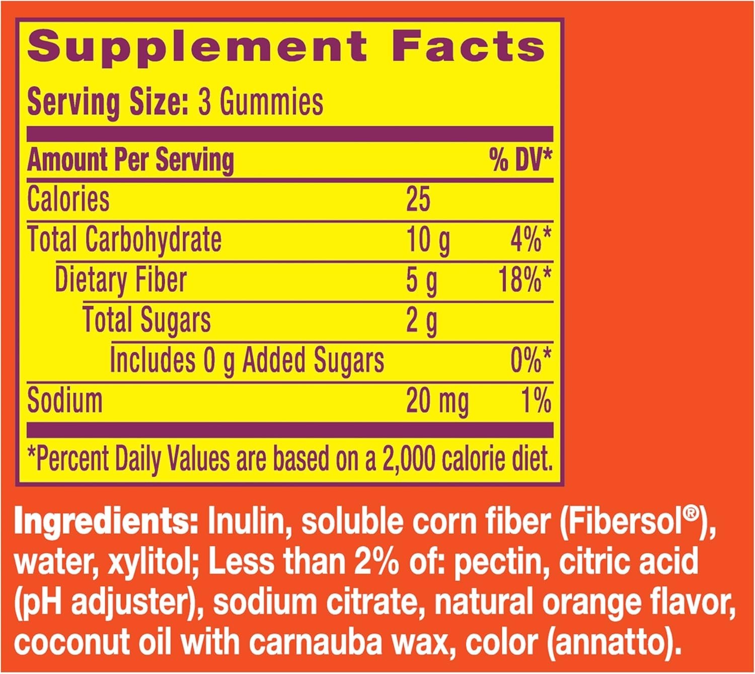 Metamucil Fiber Supplement Gummies Orange Flavor – 72 Count