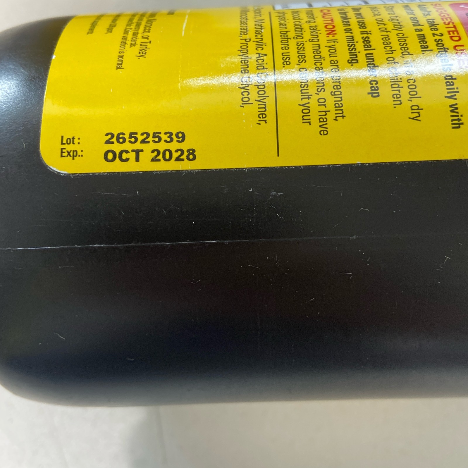 Nature Made Burp-Less Fish Oil 1200mg 200 Softgels Yellow/Black Bottle