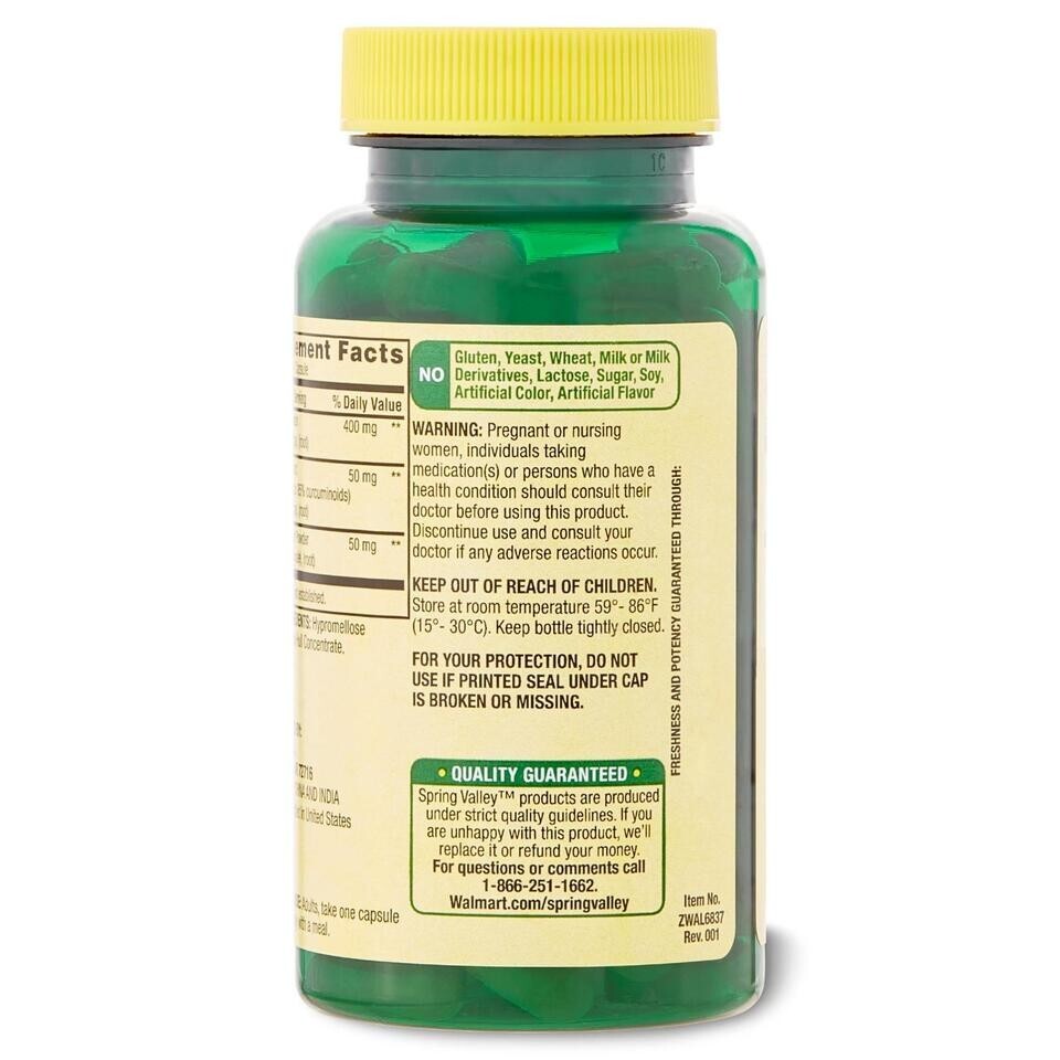 Turmeric Curcumin With Ginger Powder 500 Mg Cardiovascular Joint Health, 90 Caps