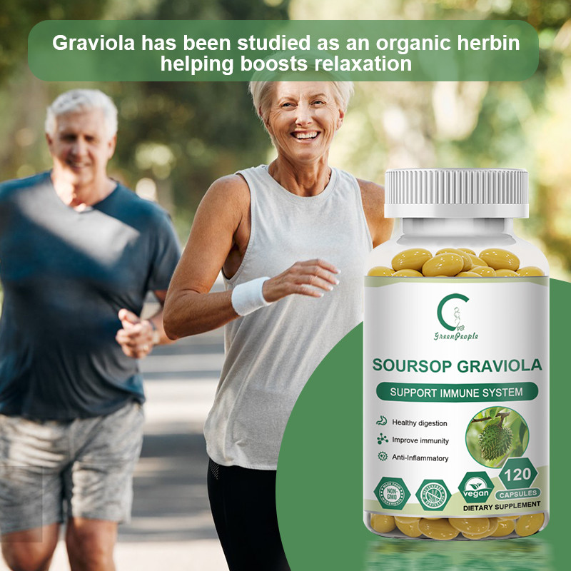 120pcs Soursop Graviola Extract Capsule 1000mg Support Immune Health PureNatural
