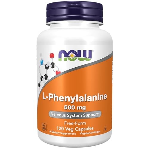 NOW FOODS L-Phenylalanine 500 mg 120 Veg Caps, Clearance for Best By 11/2026